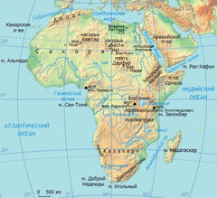 каковы особенности географического расположения африки